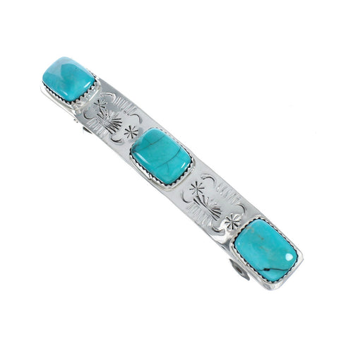 Navajo Sterling Silver Turquoise Hair Barrette XS10034